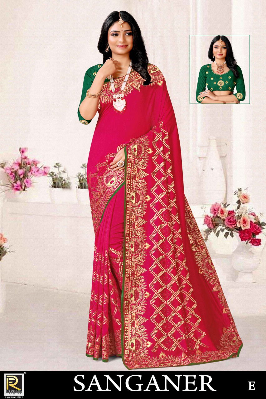 Ronisha Sanganer Festive Wear Wholesale Designer Sarees Catalog
